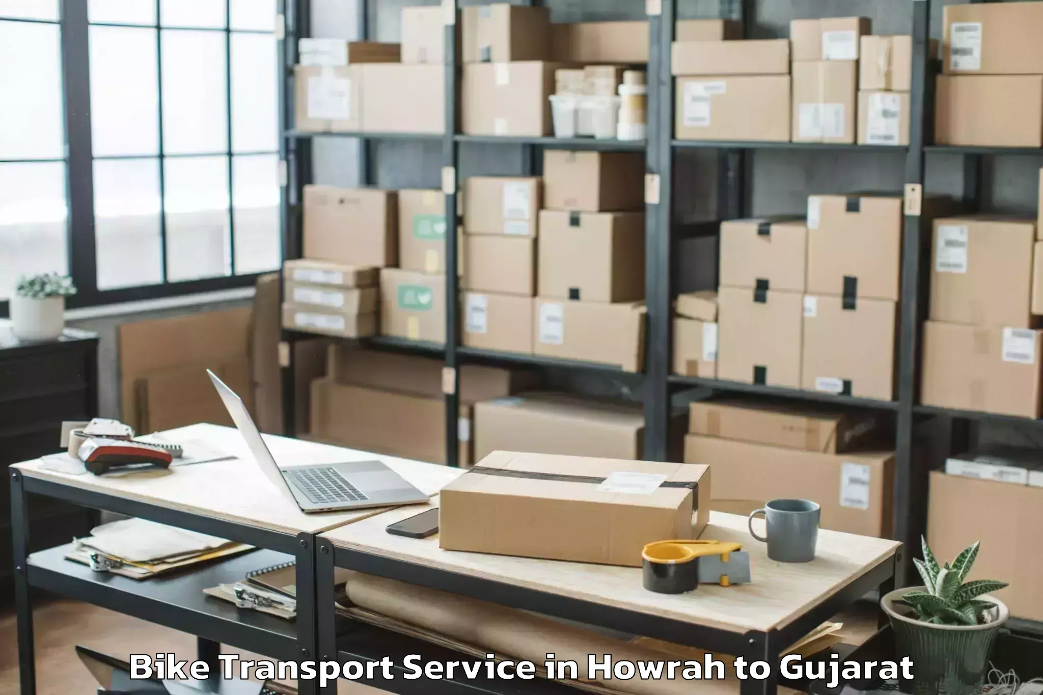 Top Howrah to Pardi Bike Transport Available